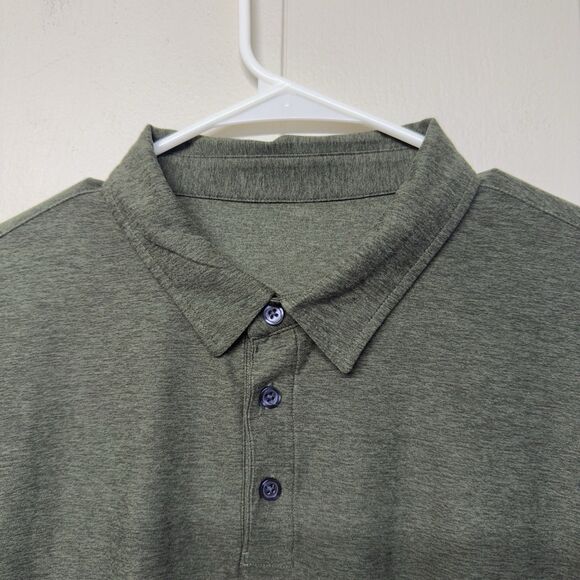 Vuori Polo Mens XL Olive Green Strato Tech Stretch Performance Golf Shirt V188 - Picture 6 of 12
